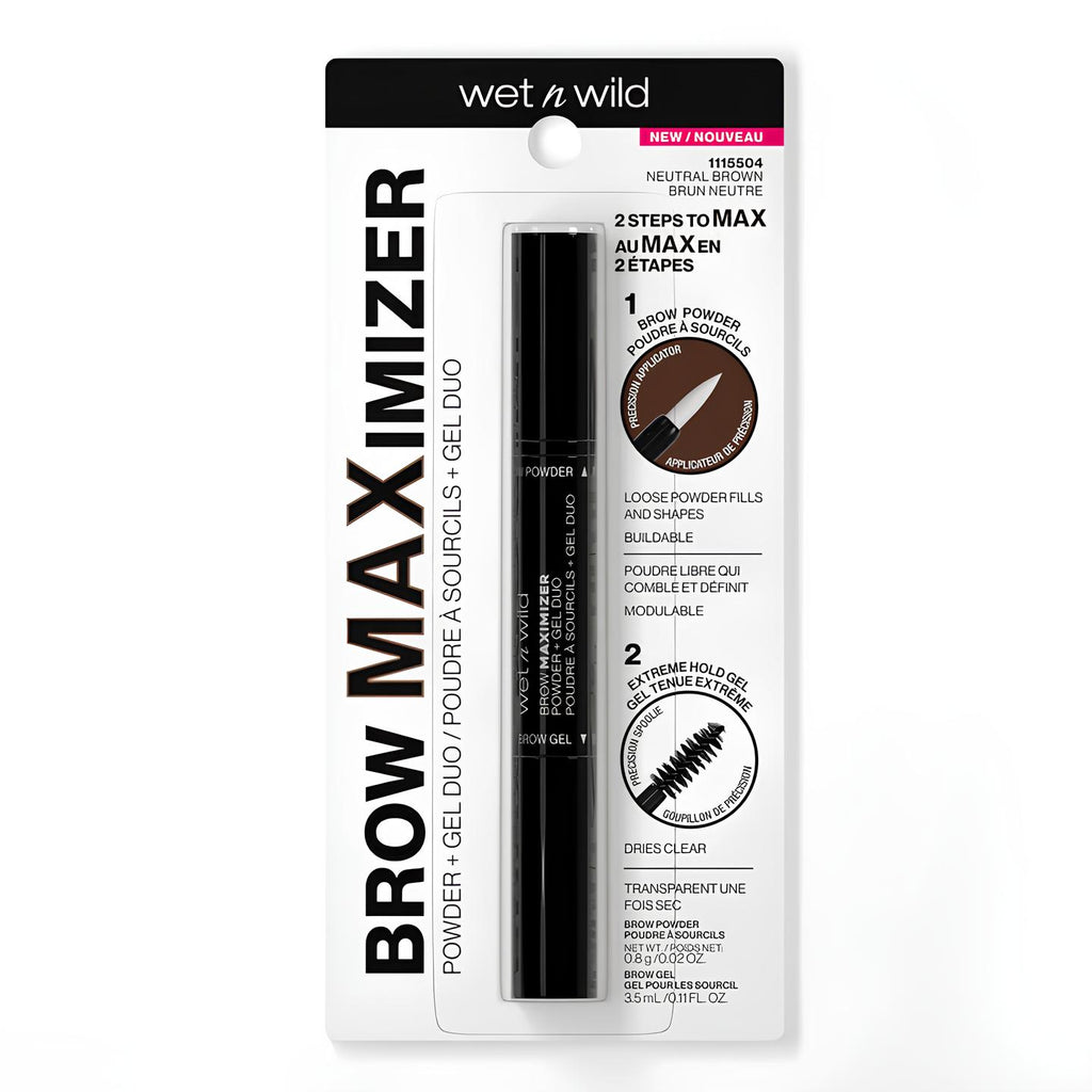 Wet n Wild Ultimate Brow Brow Maximizer Powder + Gel Duo | Neutral Brown
