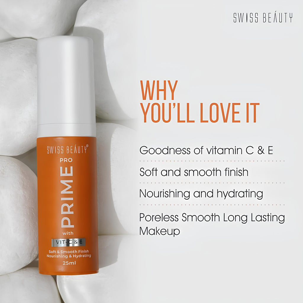 Swiss Beauty Pore Minimizer Primer with Vitamin C &amp; E – Oil Control 25ml