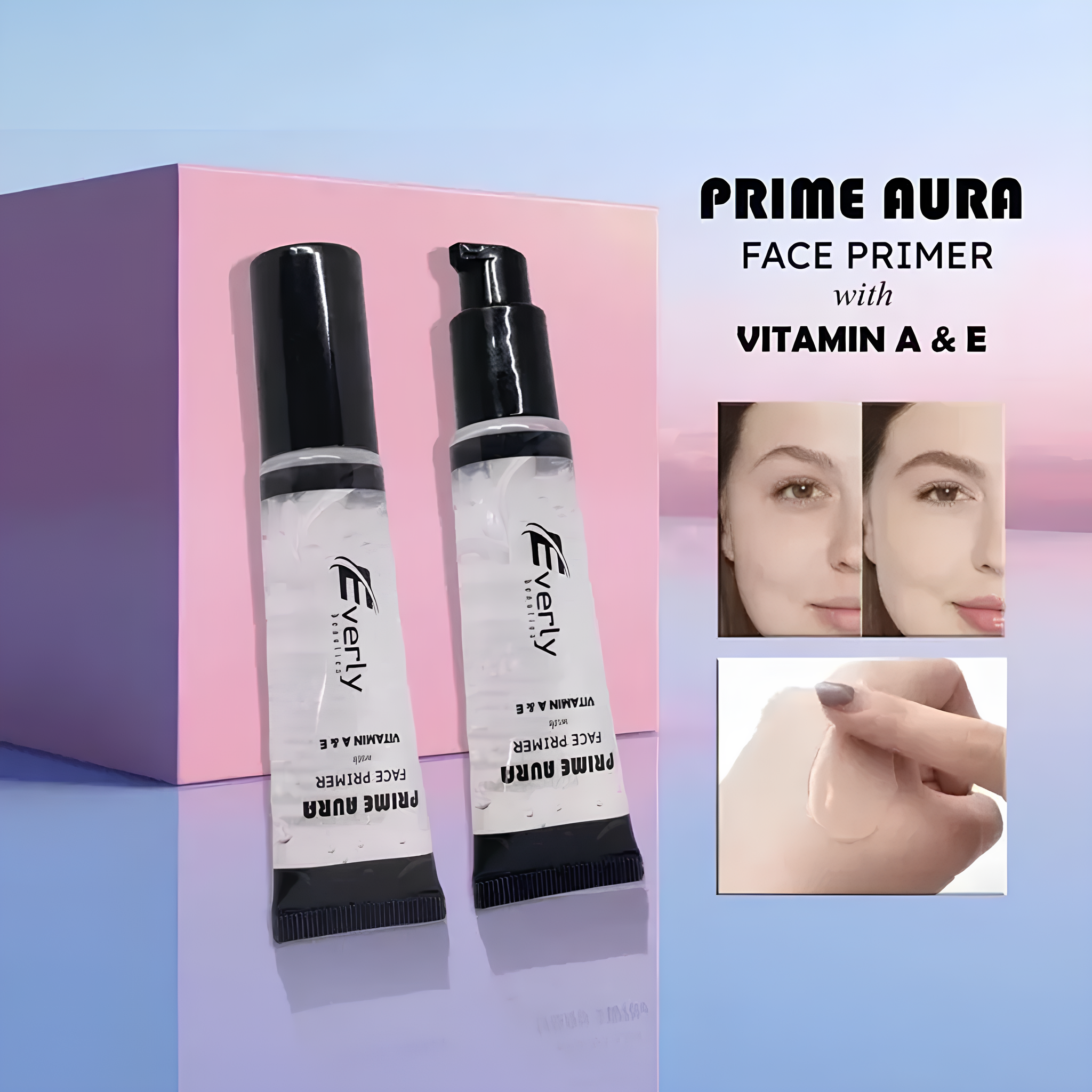 Everly Beauties Prime Aura Face Primer – Hydrating &amp; Pore-Minimizing 30ml