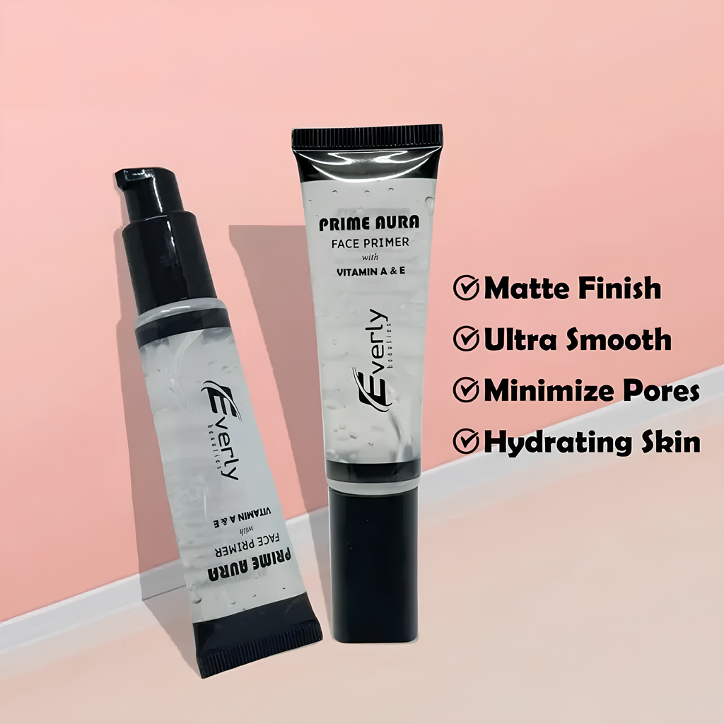 Everly Beauties Prime Aura Face Primer – Hydrating &amp; Pore-Minimizing 30ml