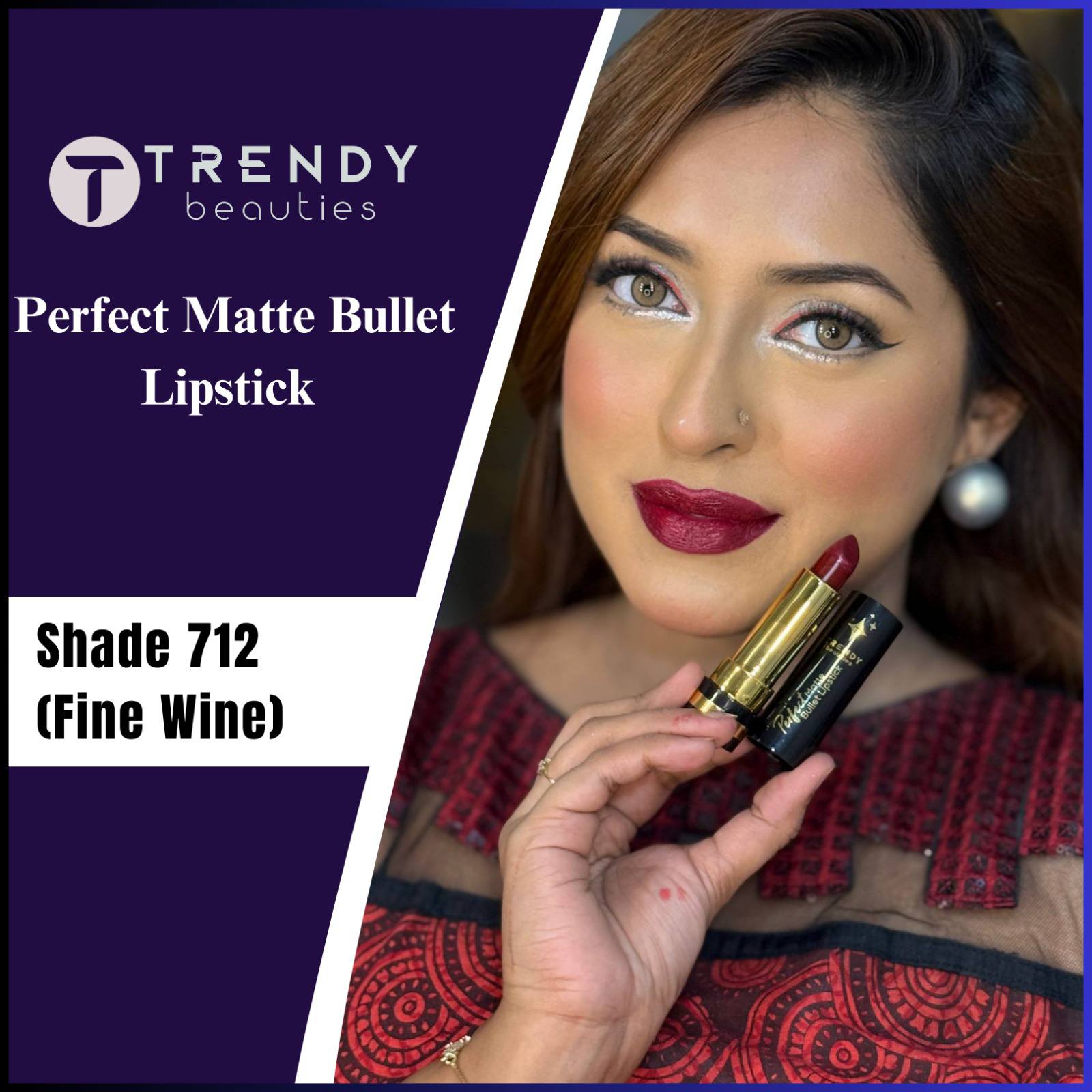 Trendy Beauties Perfect Matte Bullet Lipstick – Soft Matte & Long Lasting