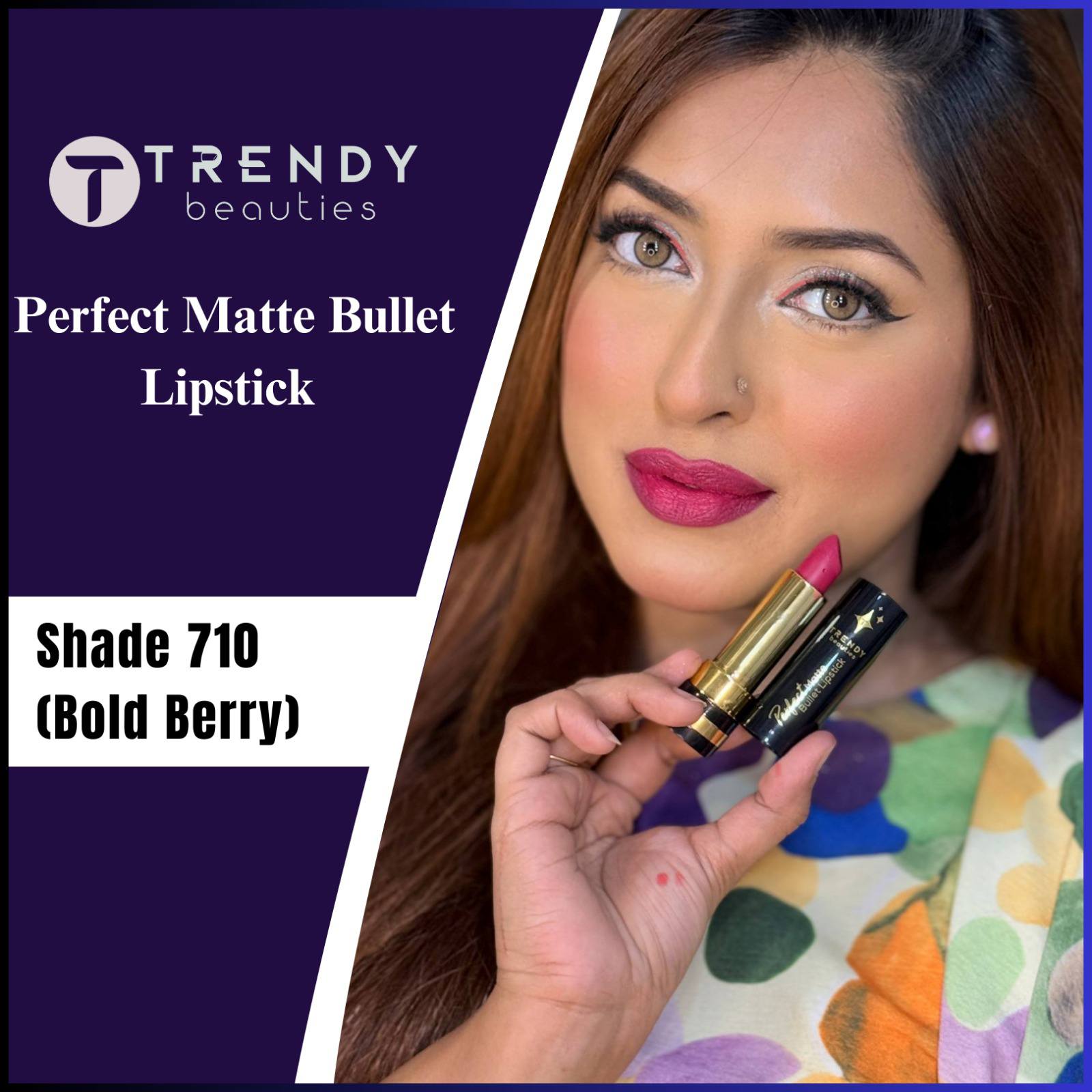 Trendy Beauties Perfect Matte Bullet Lipstick – Soft Matte & Long Lasting