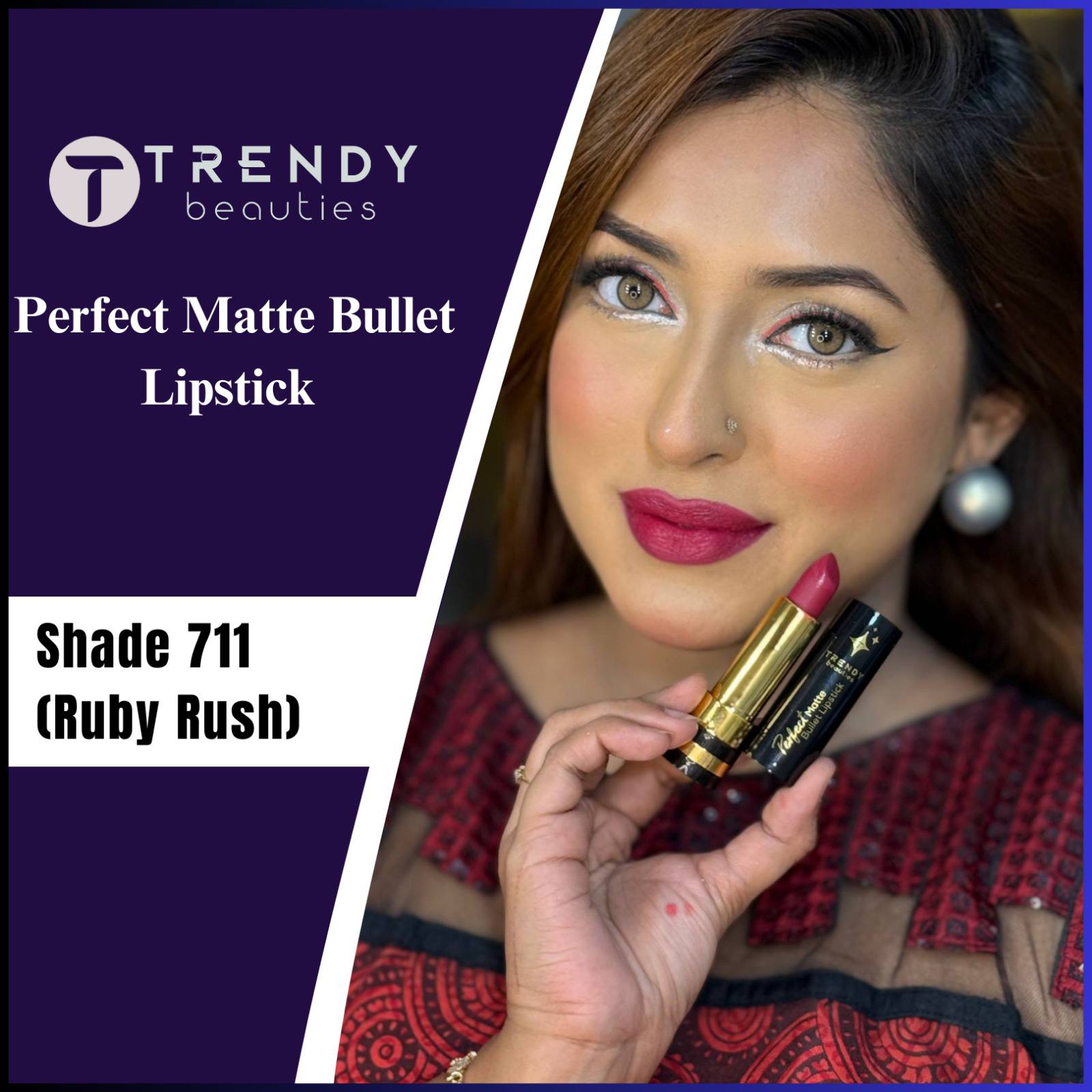 Trendy Beauties Perfect Matte Bullet Lipstick – Soft Matte & Long Lasting