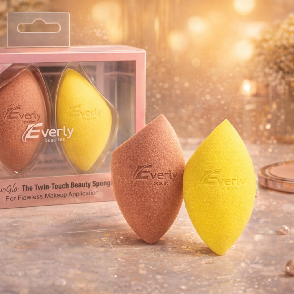 Everly Beauties Duo Glo Twin Touch Beauty Sponge | Dual Shape Makeup Blender