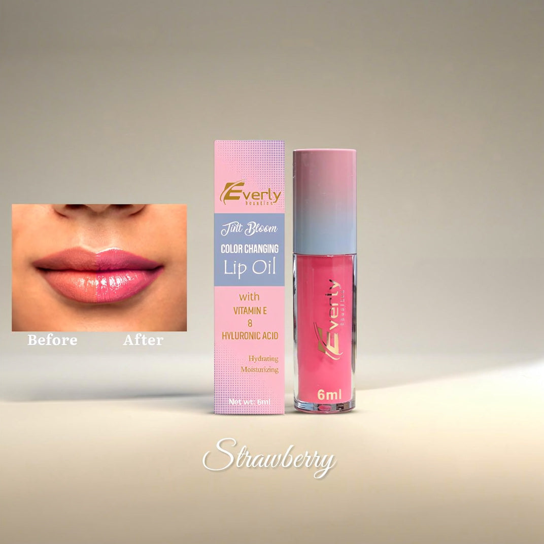 Everly Beauties Tint Bloom Color Changing Lip Oil | Hydrating Glossy Lip Oil