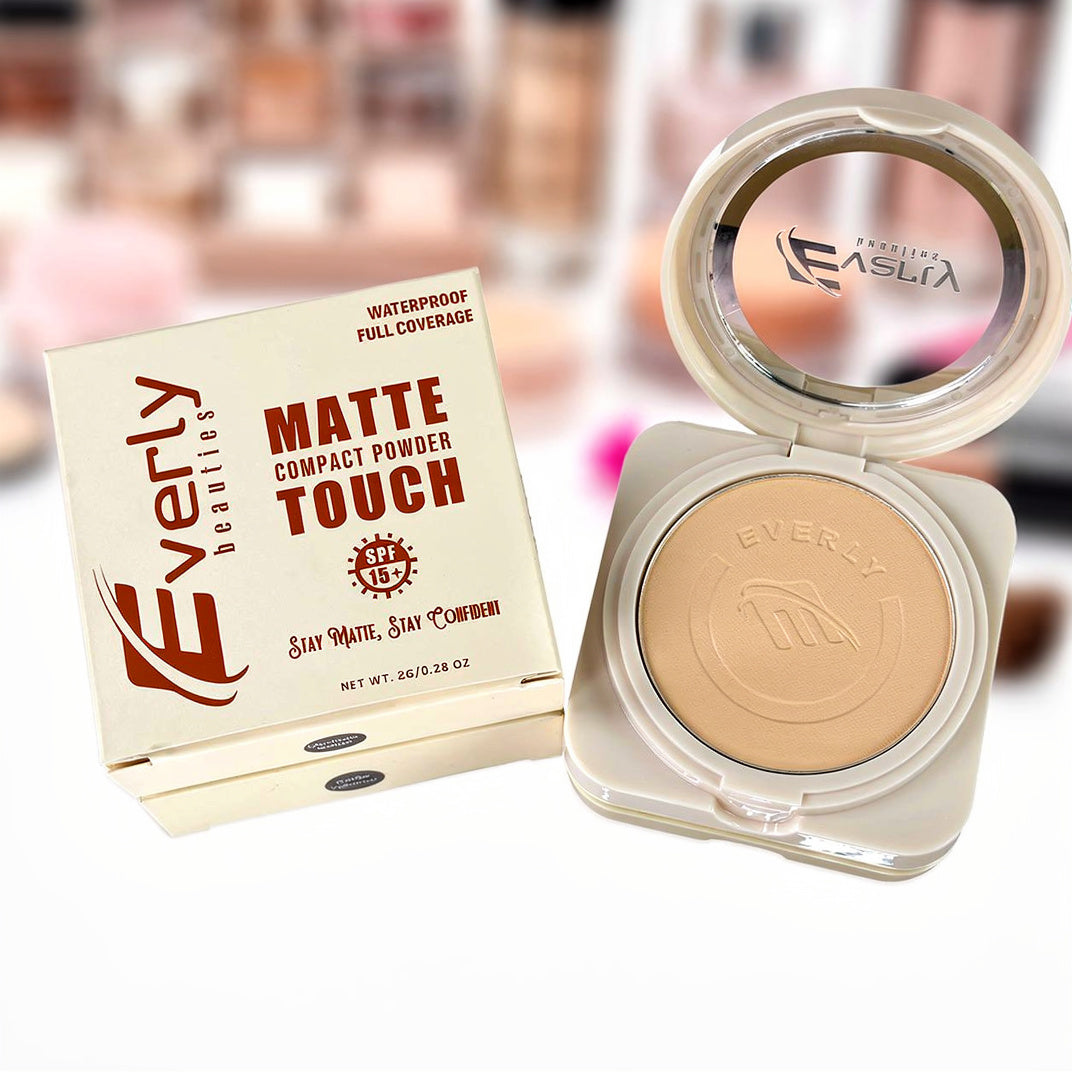 Everly Beauties Matte Touch Compact Powder SPF 15++ | Oil Control Matte Finish