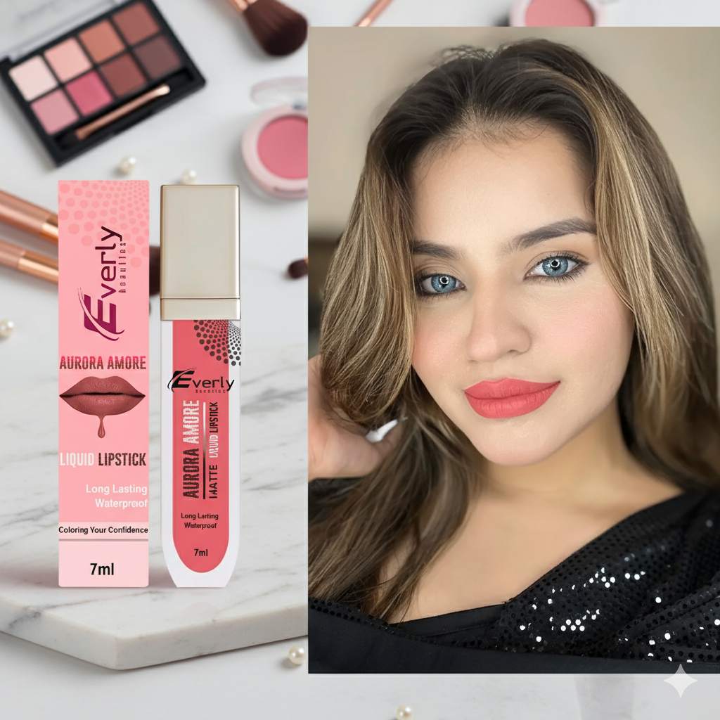 Everly Beauties Aurora Amore Matte Liquid Lipstick | Long-Lasting Waterproof Matte